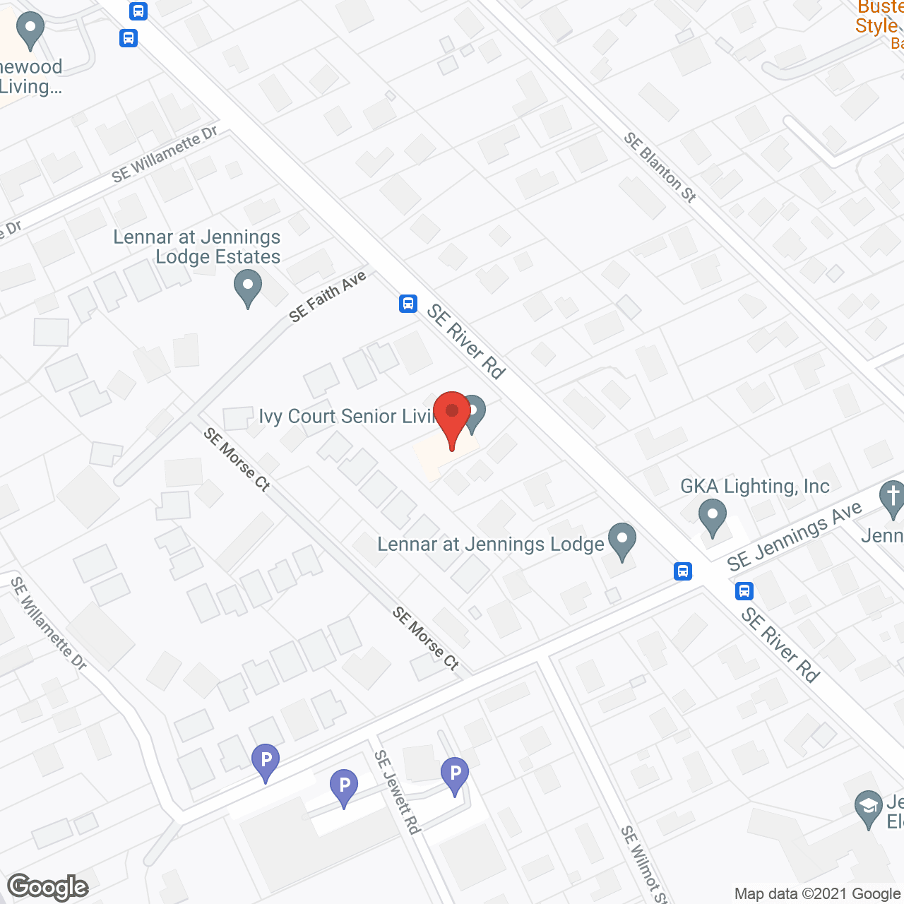 Map of the neighborhood around Ivy Court Senior Living
