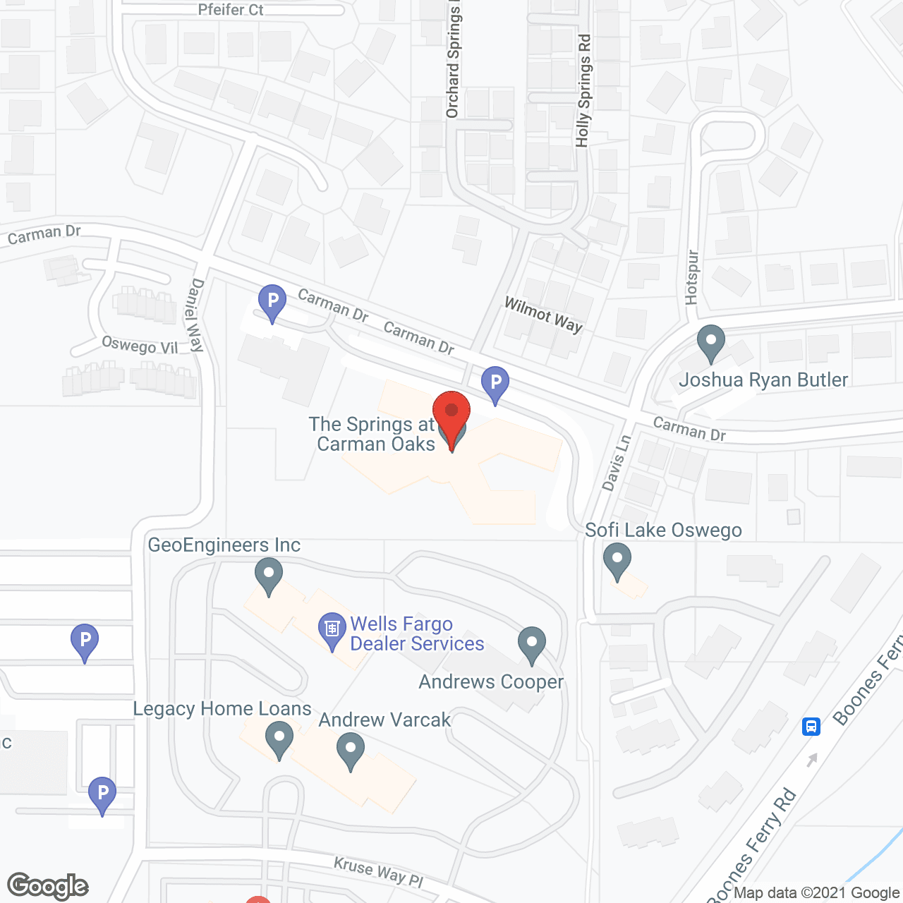 Map of the neighborhood around The Springs at Carman Oaks
