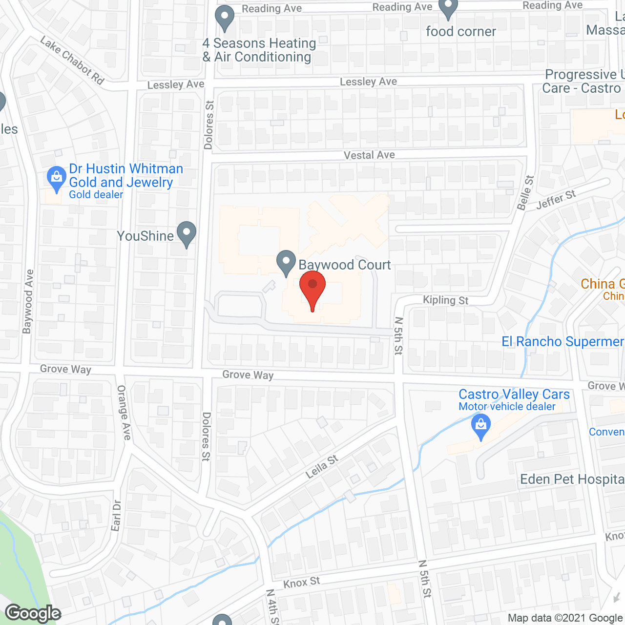 Map of the neighborhood around Baywood Court Retirement