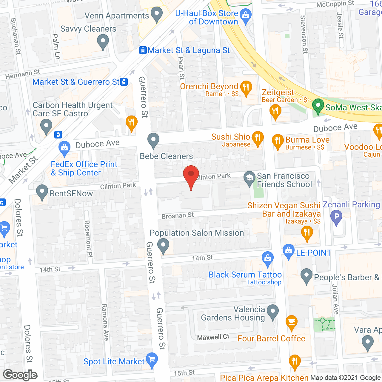 Map of the neighborhood around Francis of Assisi Community