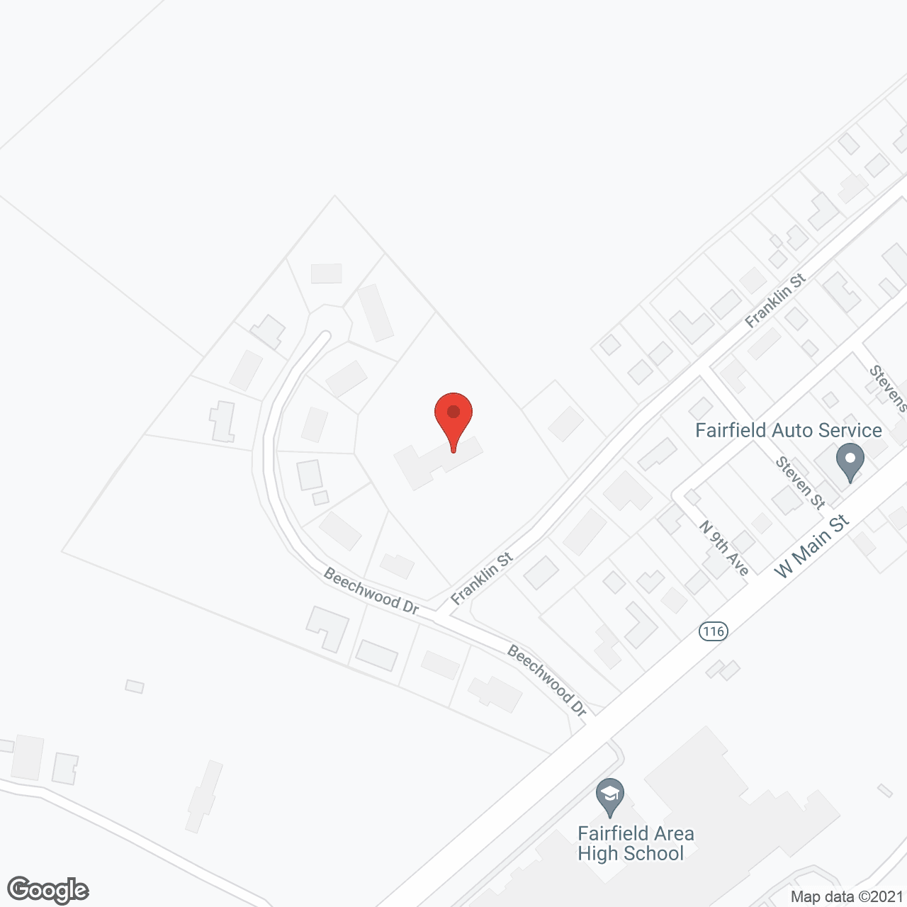 Map of the neighborhood around Comfort Care