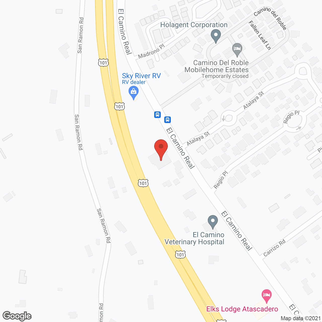 Map of the neighborhood around Horizon 2000 Adult Residential