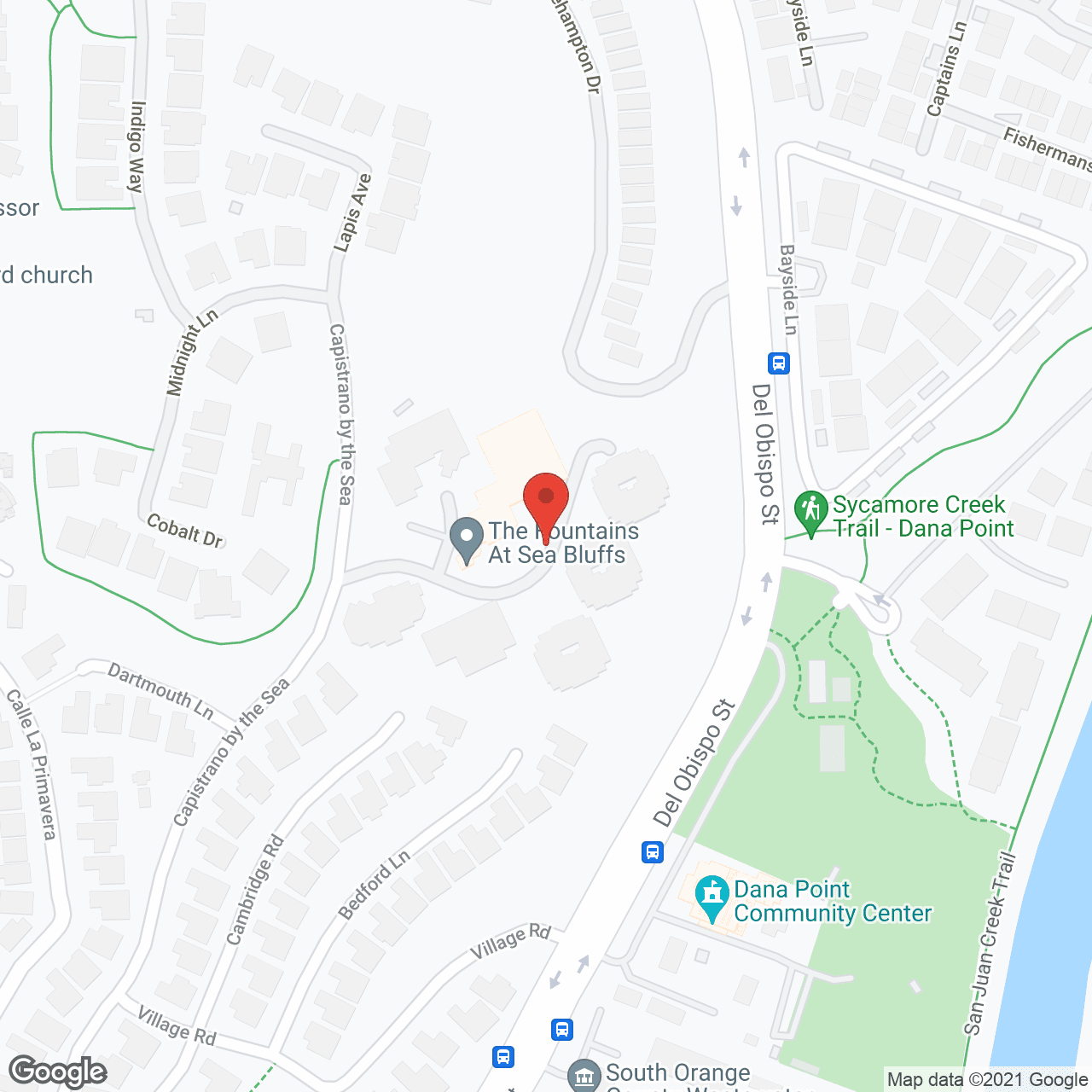 Map of the neighborhood around Sea Bluffs