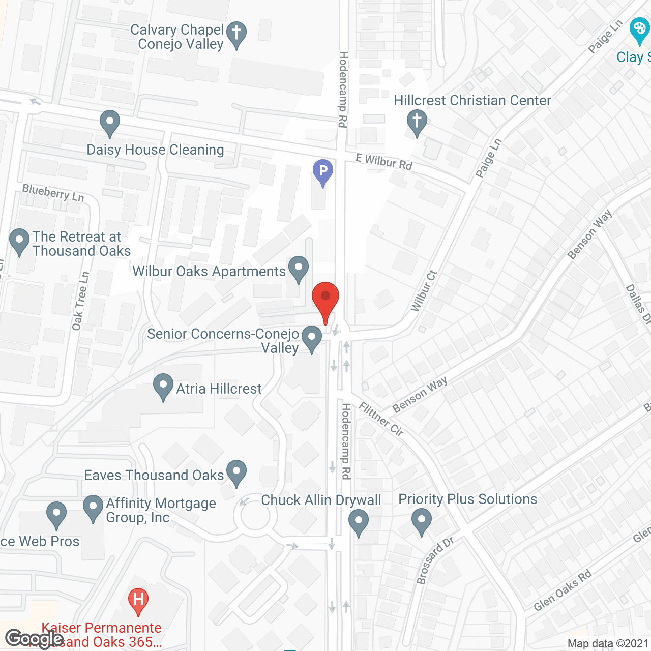 Map of the neighborhood around Atria Hillcrest