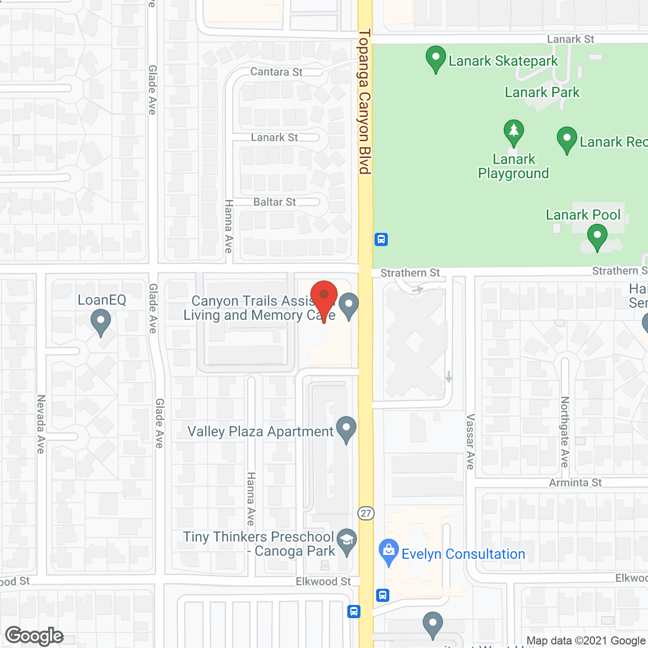 Map of the neighborhood around Canyon Trails