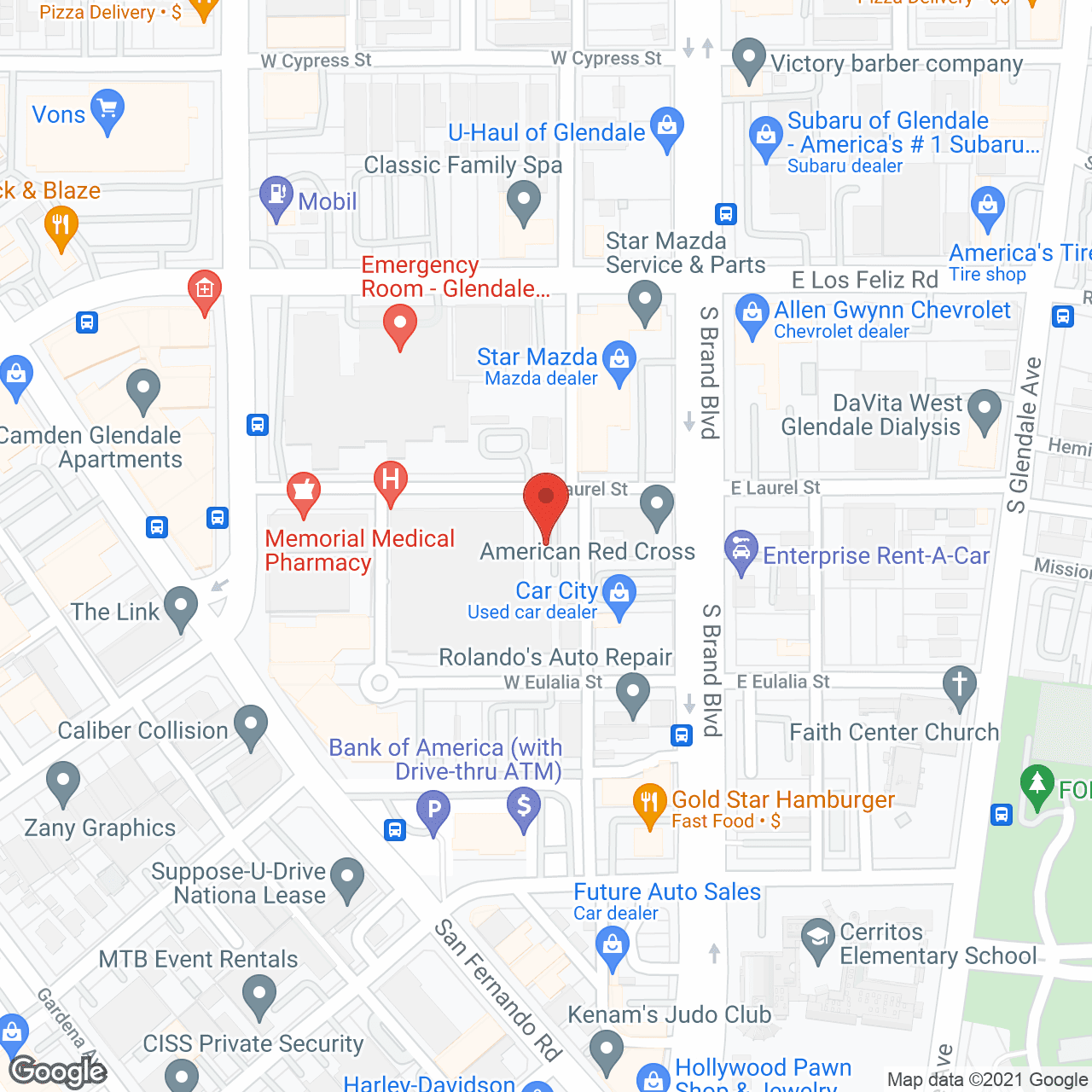Map of the neighborhood around Victor Royale Adult Living