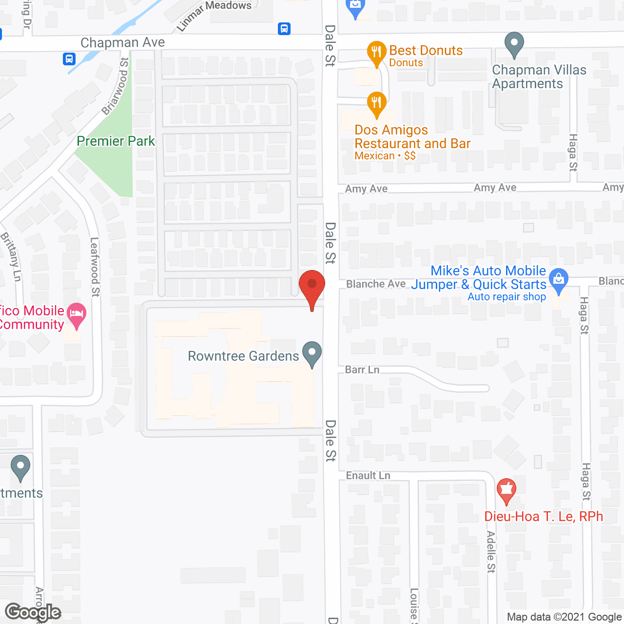 Map of the neighborhood around Rowntree Gardens