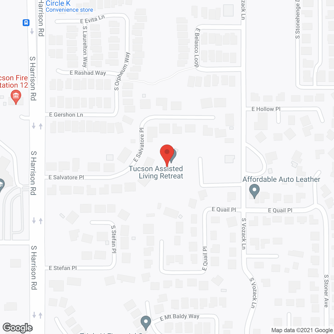Map of the neighborhood around Desert Villa