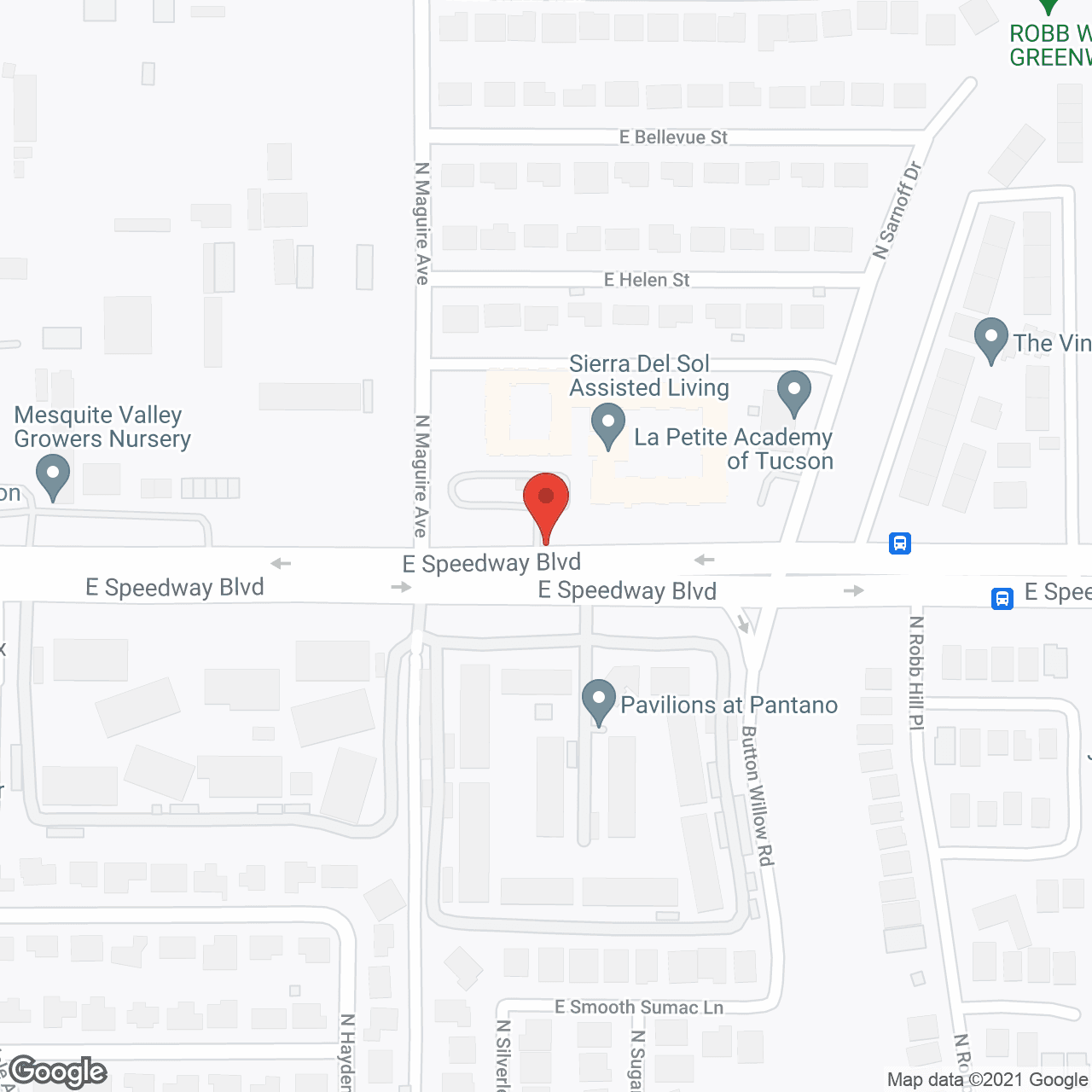 Map of the neighborhood around Sierra del Sol