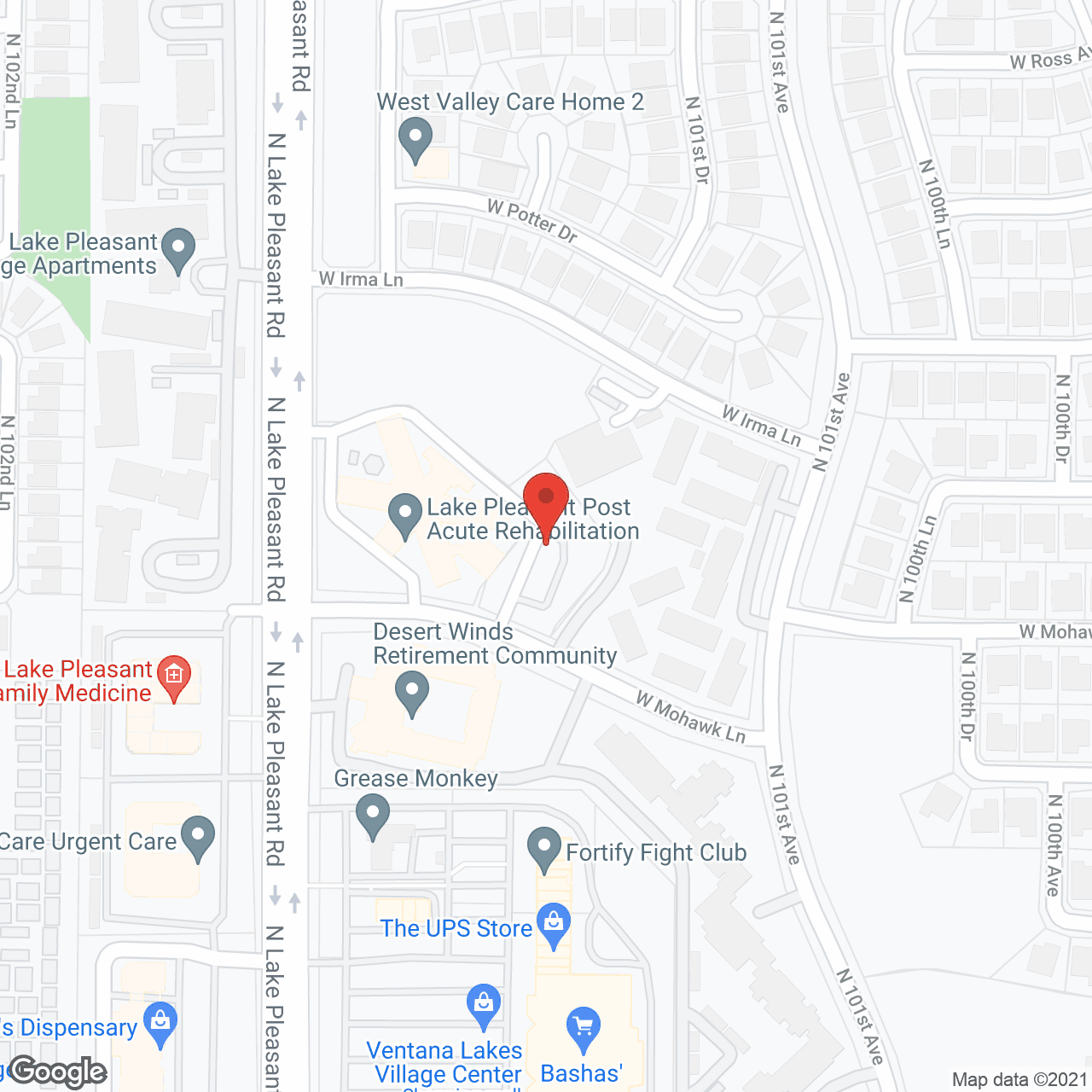Map of the neighborhood around Lake Pleasant Post Acute Rehabilitation