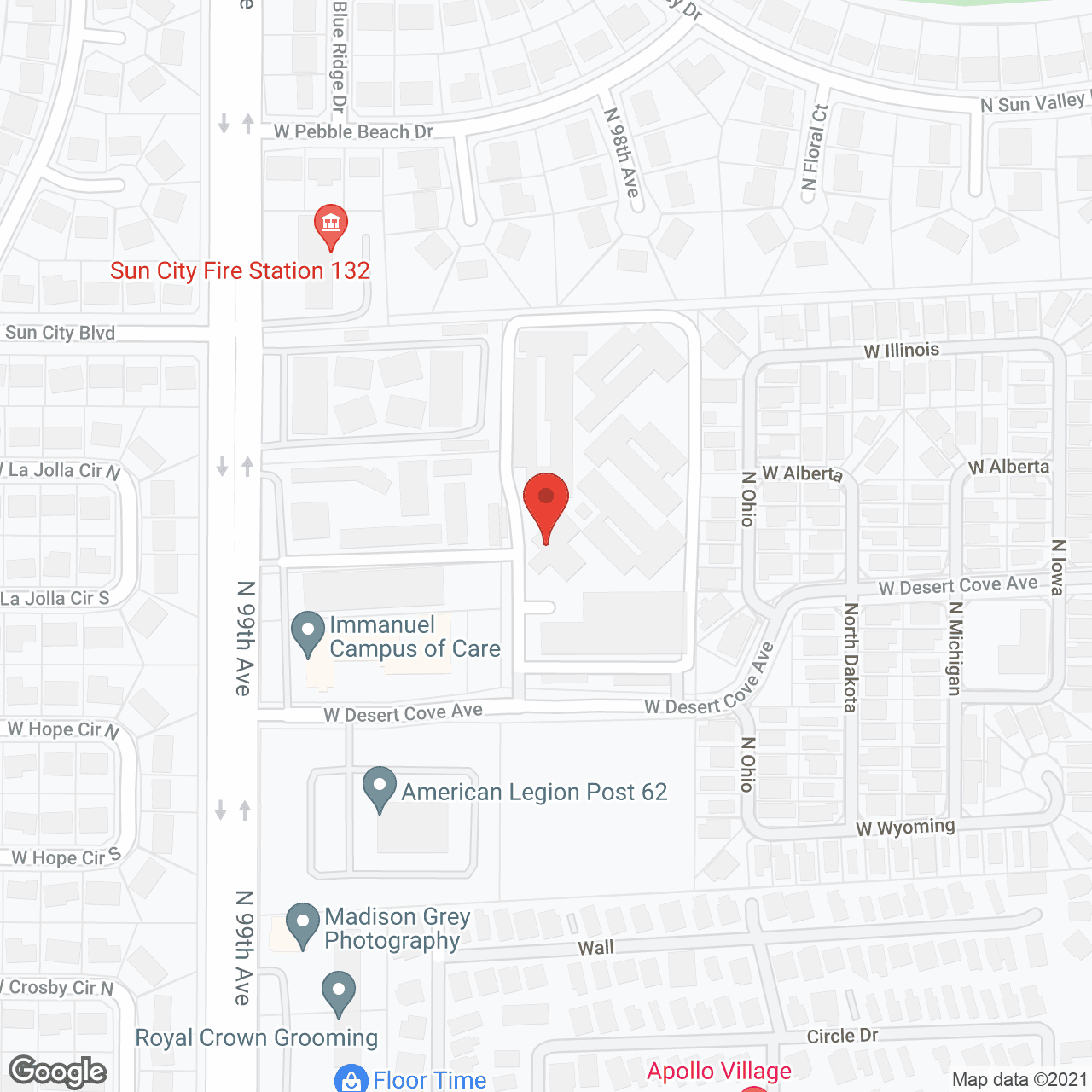 Map of the neighborhood around Immanuel Gardens