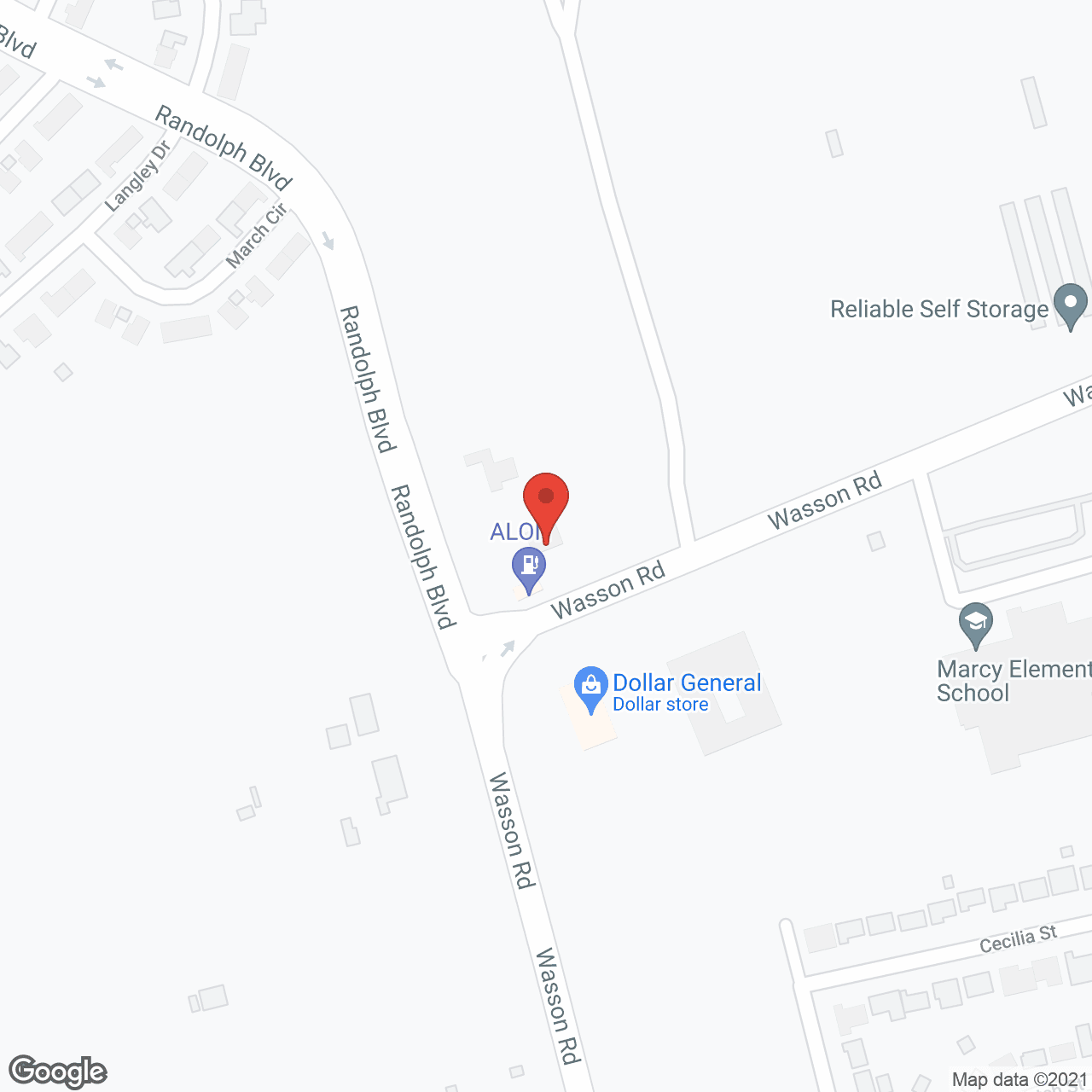 Map of the neighborhood around Marcy Place