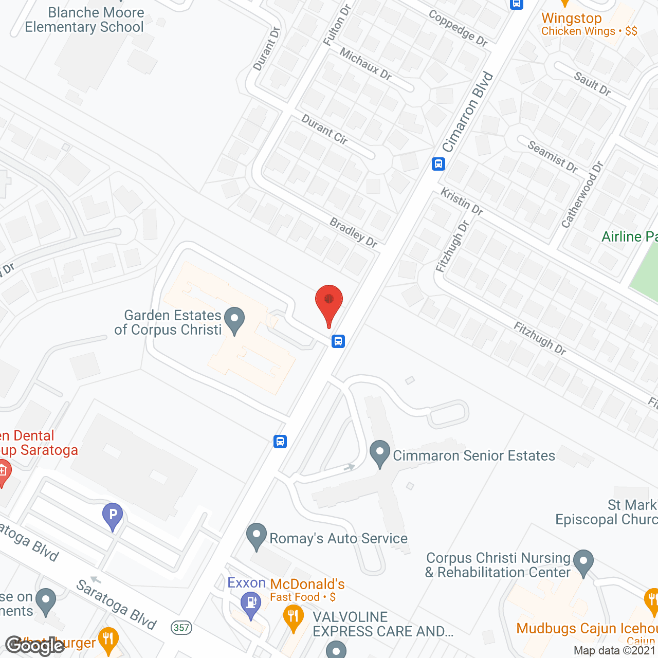 Map of the neighborhood around Garden Estates of Corpus Christi