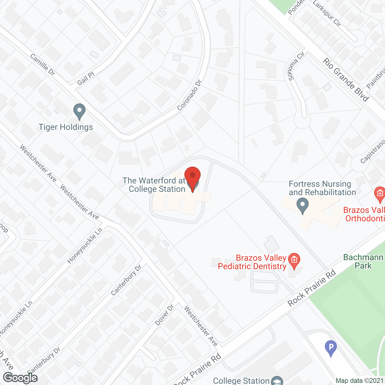 Map of the neighborhood around The Waterford at College Station