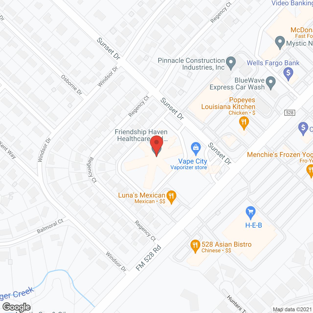 Map of the neighborhood around Friendship Haven
