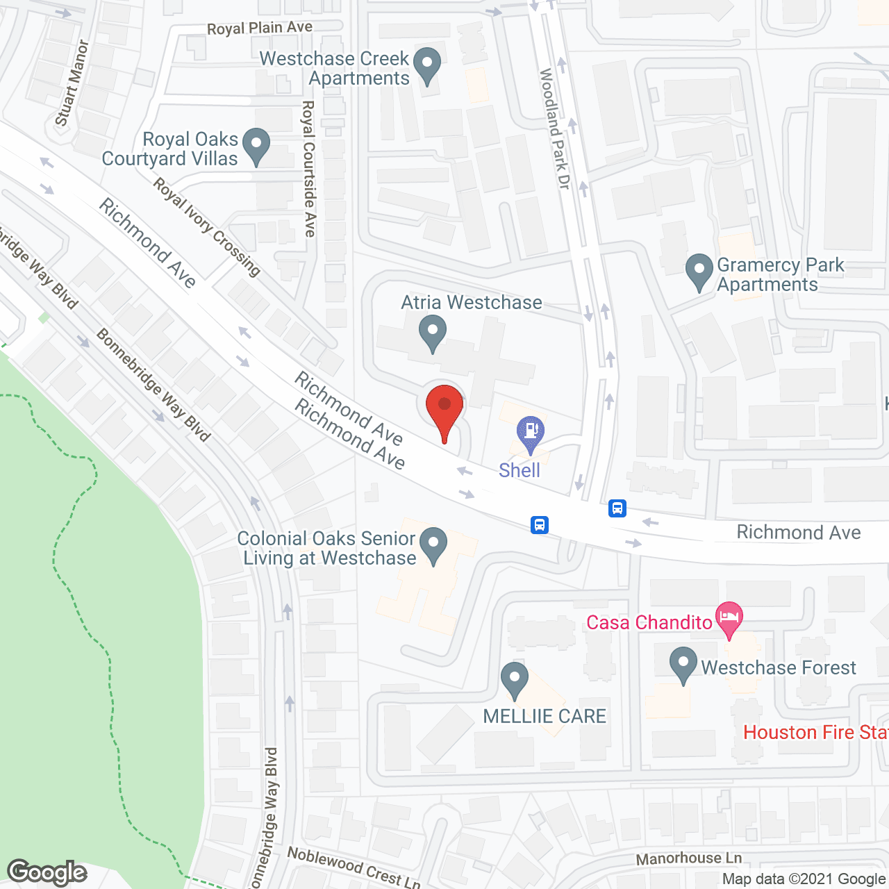 Map of the neighborhood around Atria Westchase