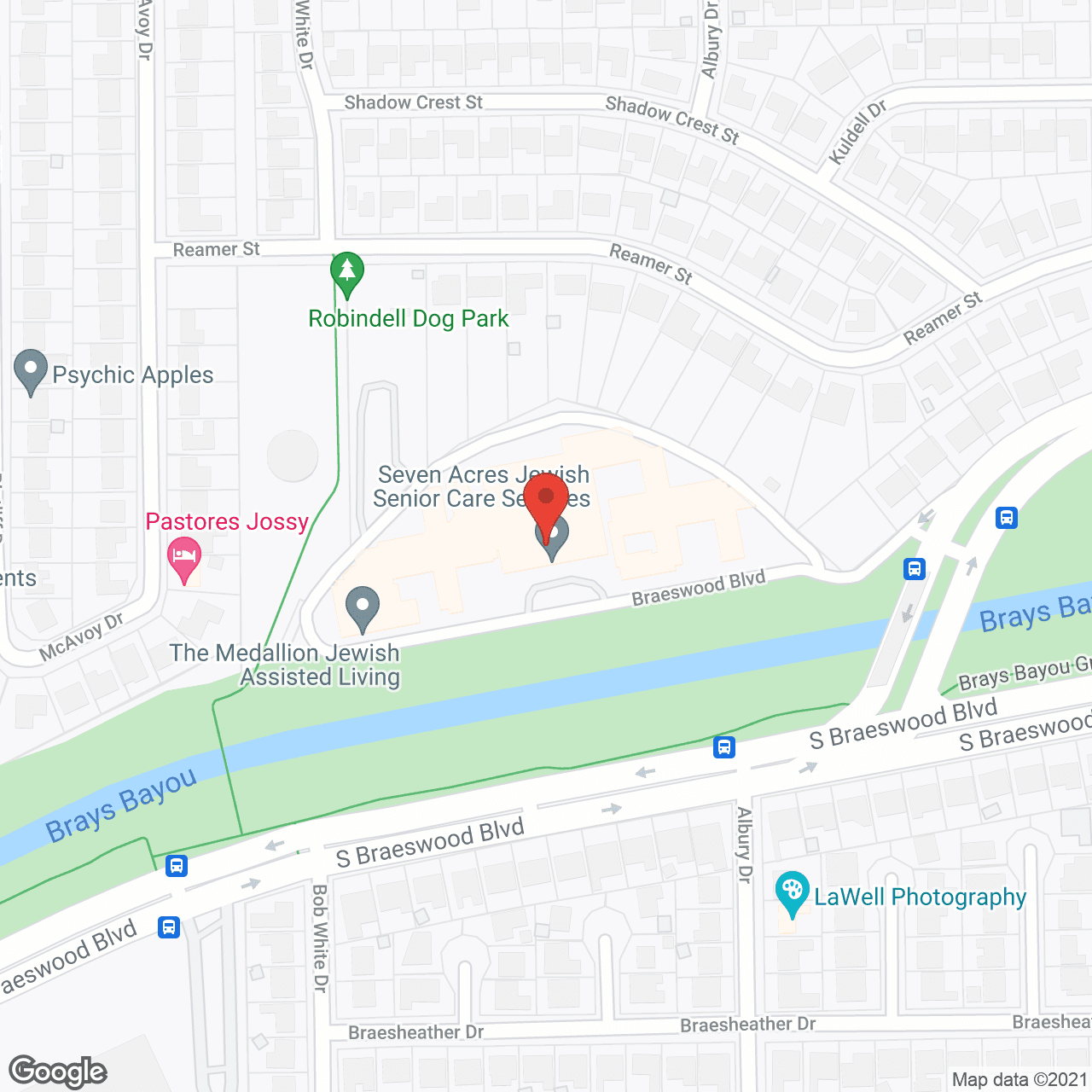 Map of the neighborhood around Seven Acres Jewish Senior Care
