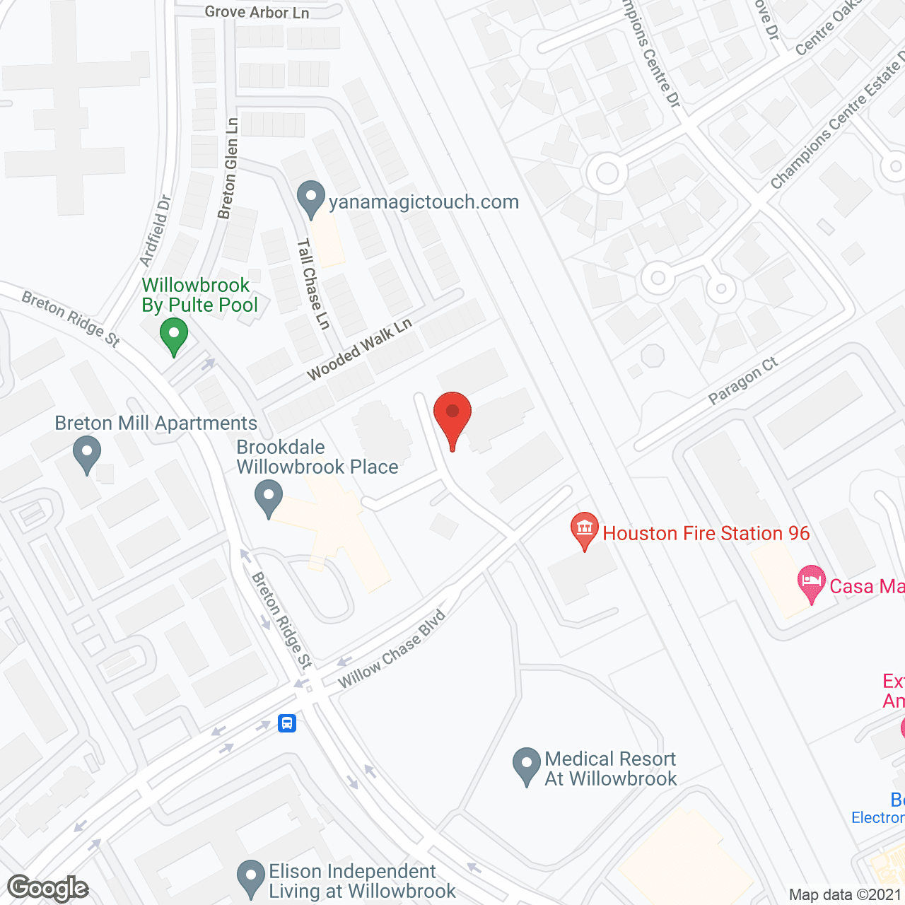 Map of the neighborhood around Champions Healthcare at Willowbrook