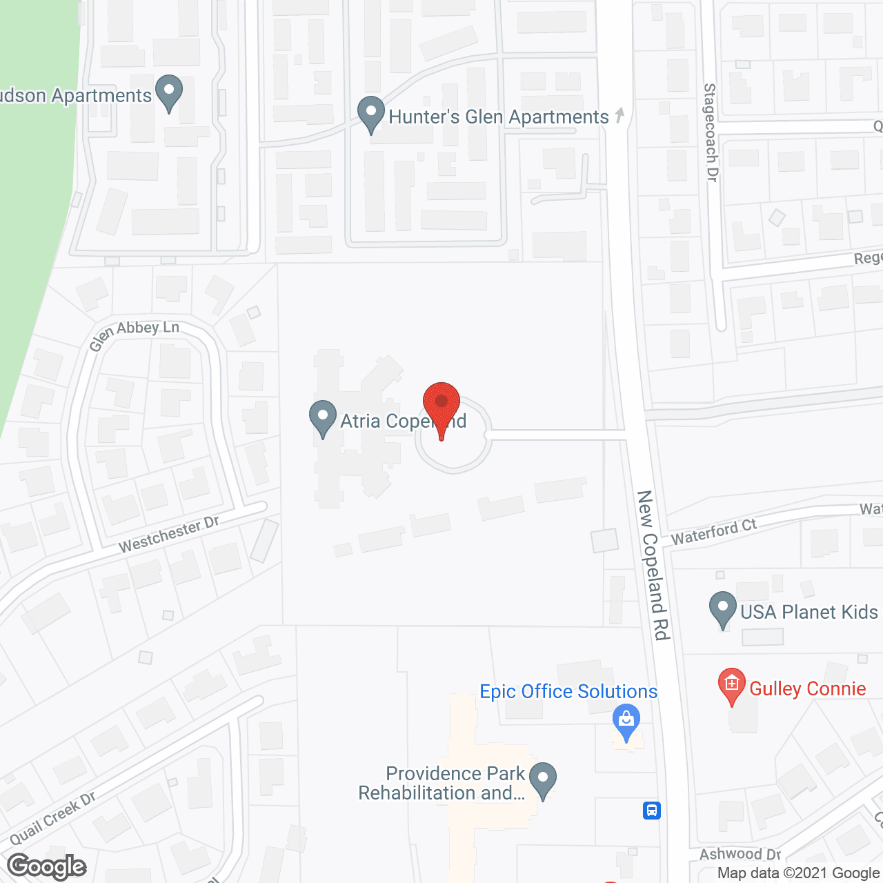 Map of the neighborhood around Atria Copeland