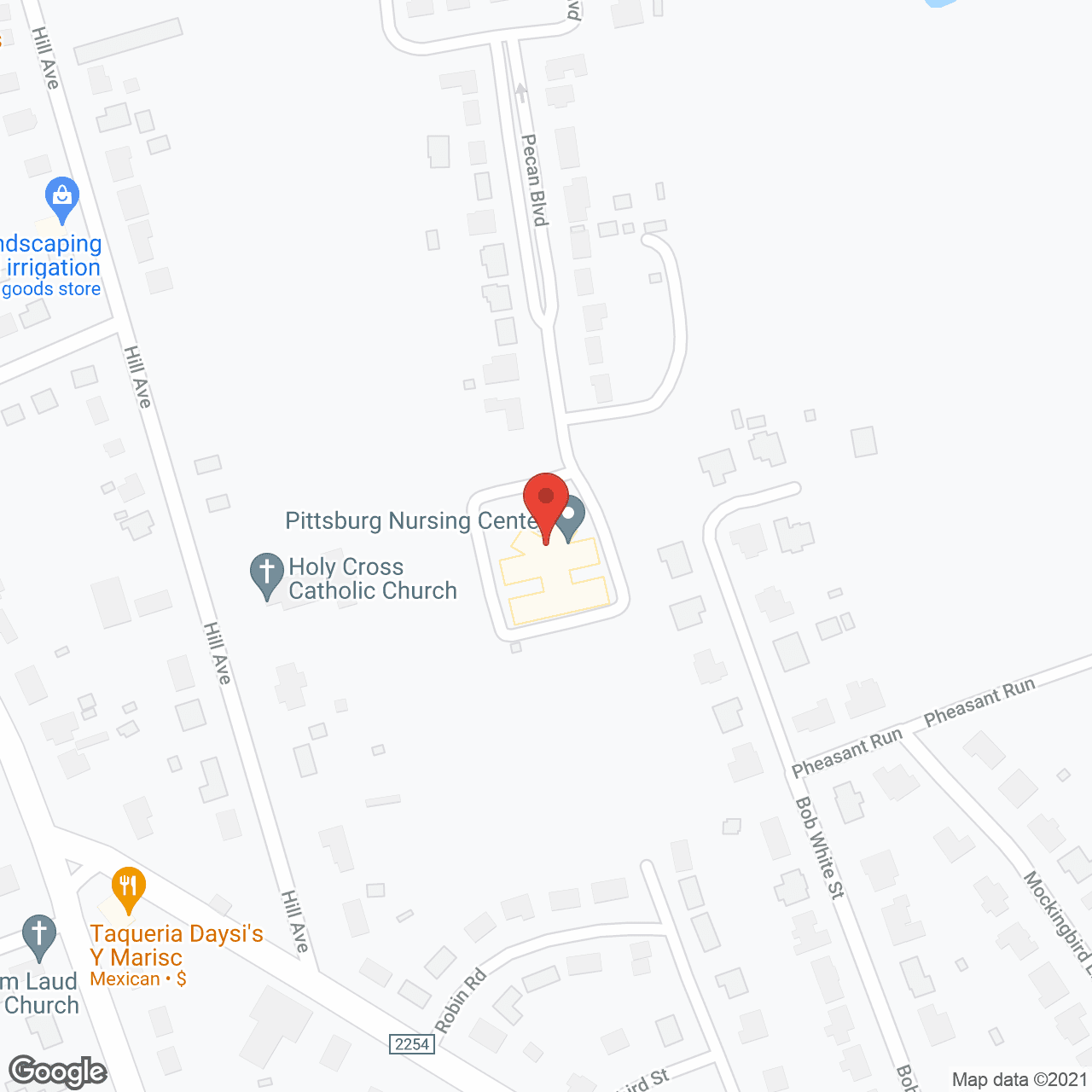 Map of the neighborhood around Pittsburg Nursing Ctr