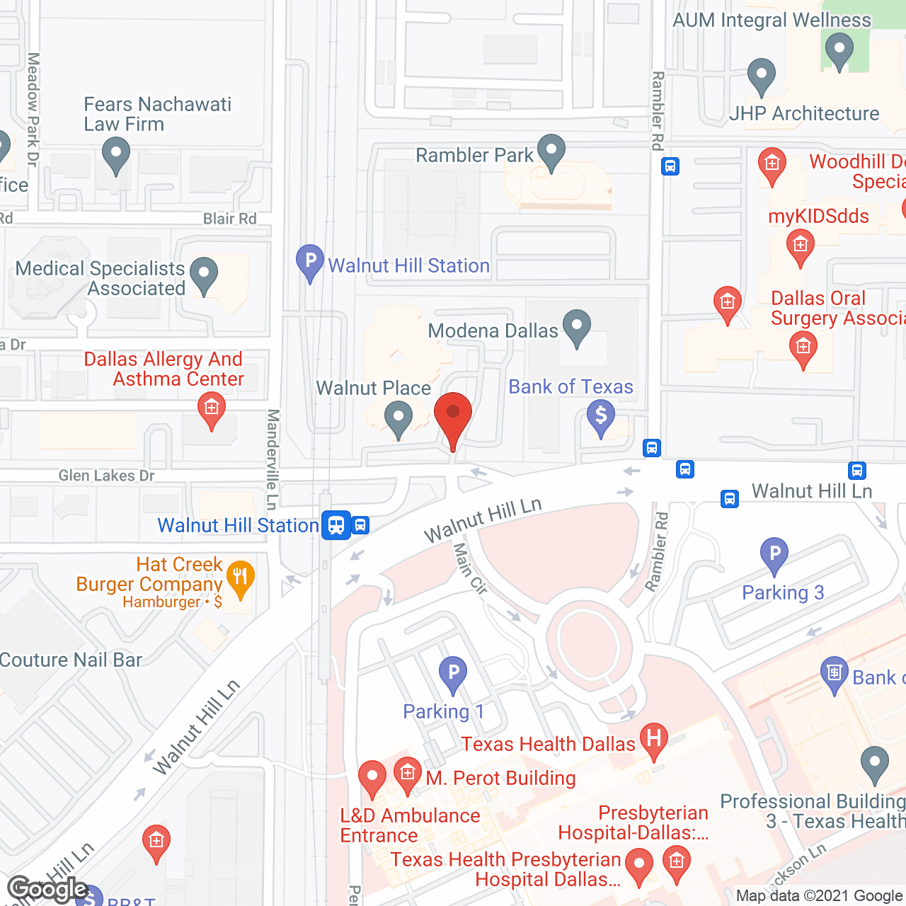 Map of the neighborhood around Walnut Place - AL/MC