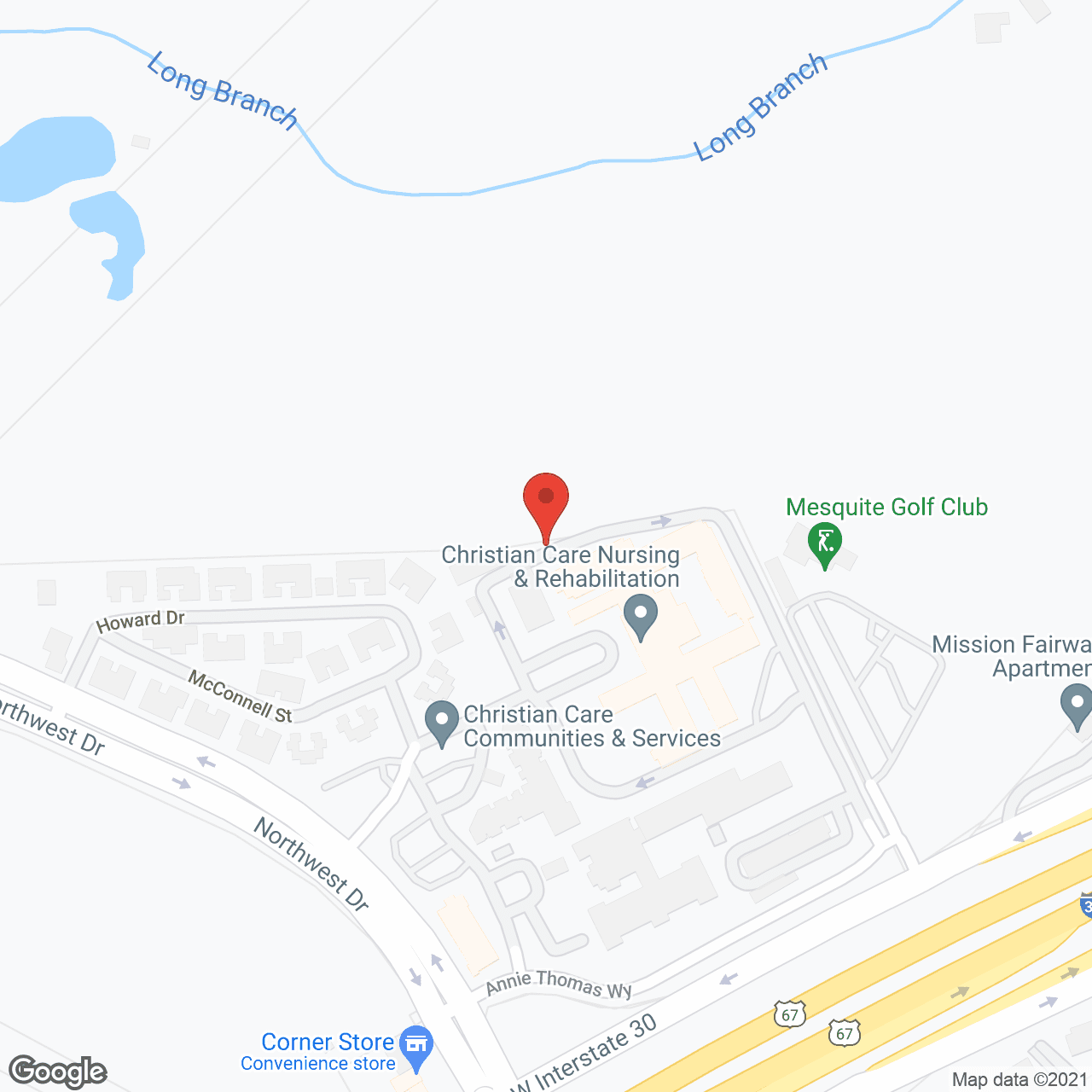 Map of the neighborhood around Christian Care Communities and Services Mesquite
