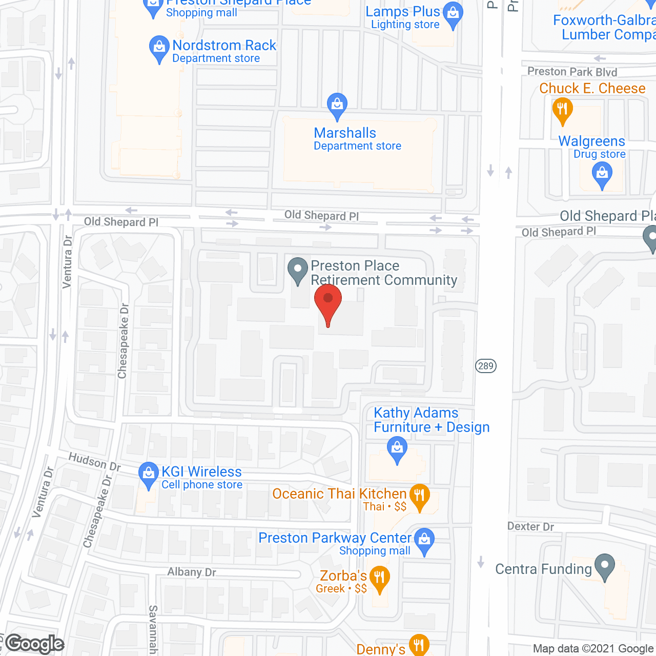 Map of the neighborhood around Preston Place