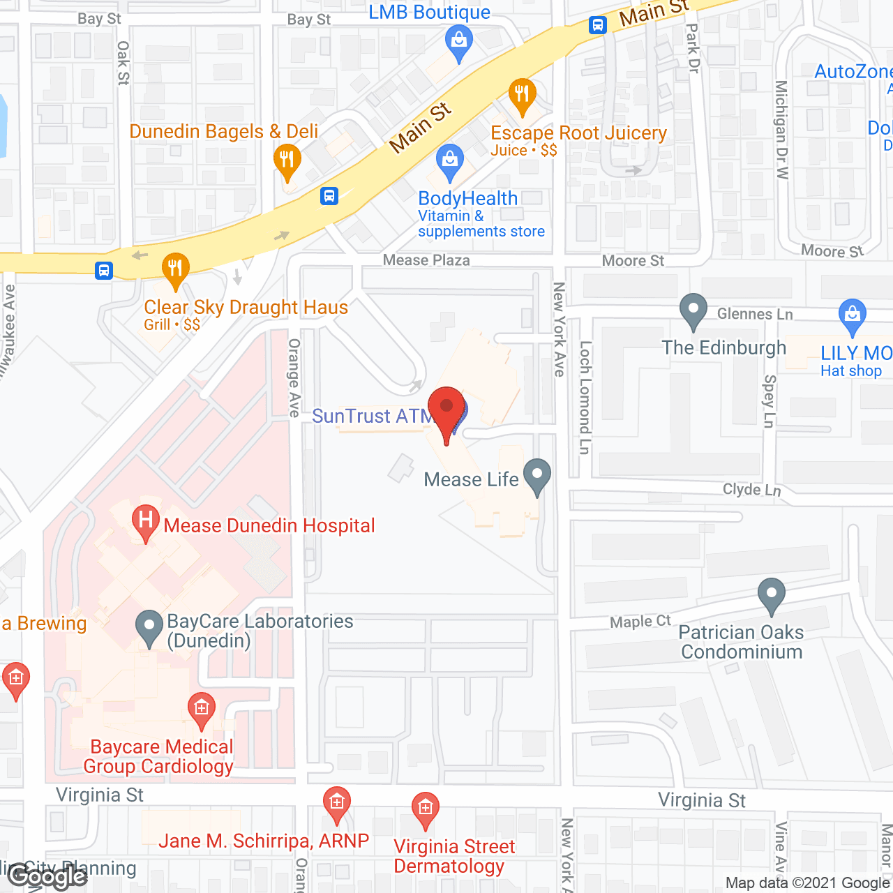 Map of the neighborhood around Mease Life