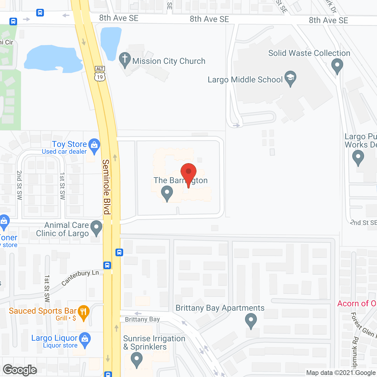 Map of the neighborhood around The Barrington
