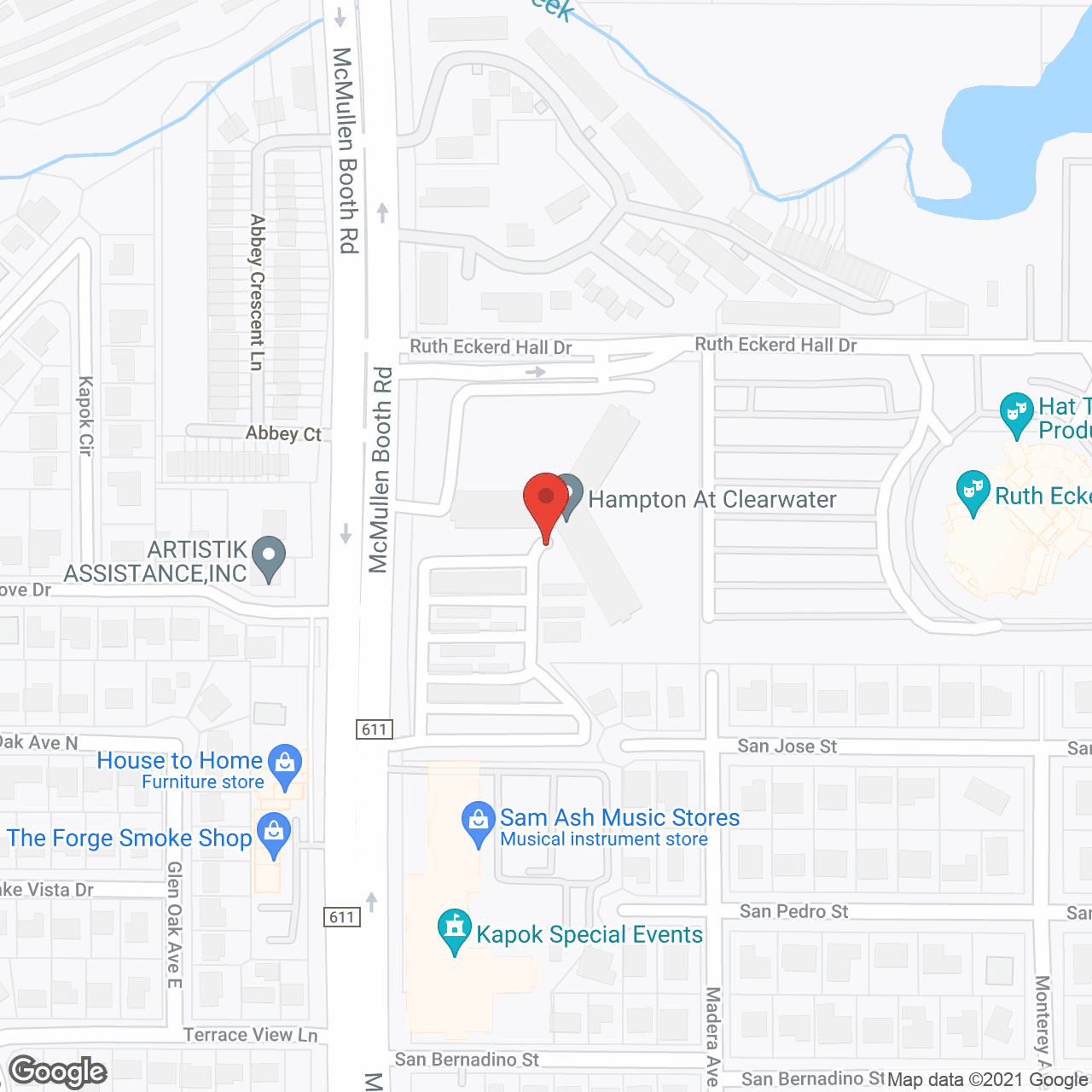 Map of the neighborhood around Hampton Apartments