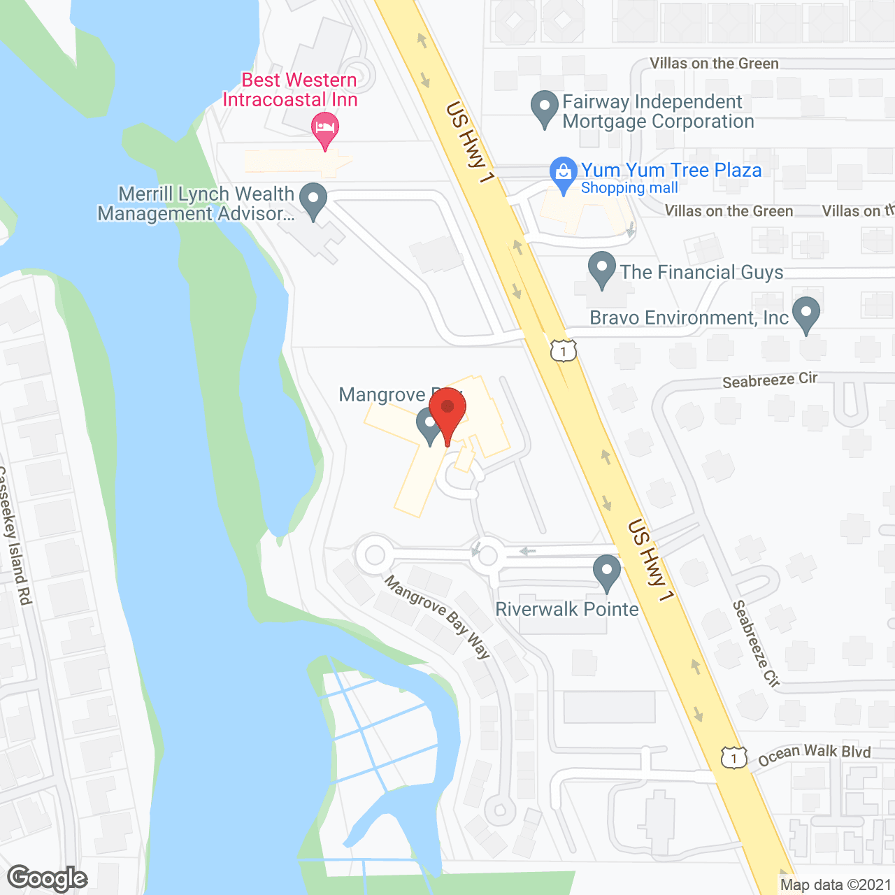 Map of the neighborhood around Mangrove Bay
