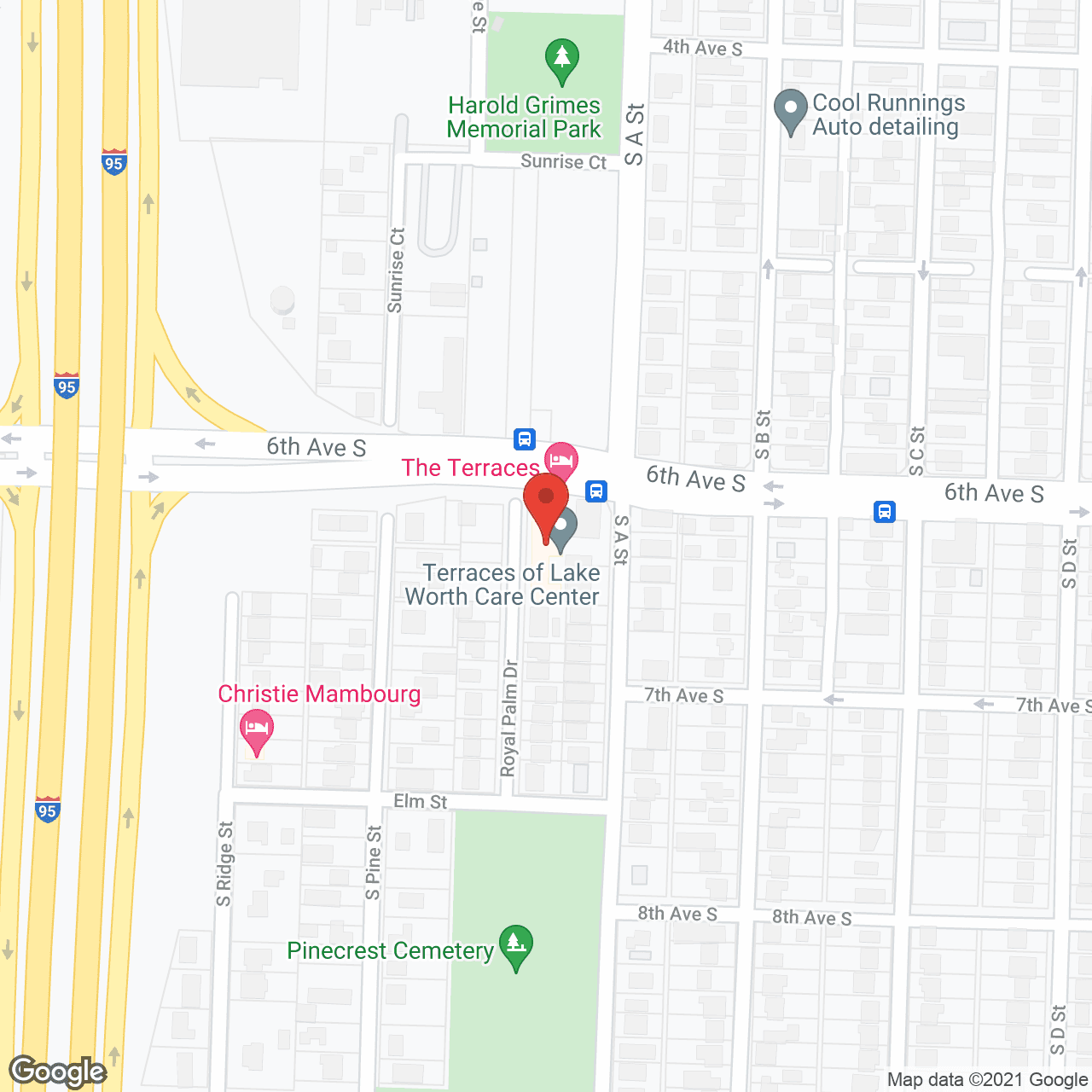 Map of the neighborhood around Terraces of Lake Worth