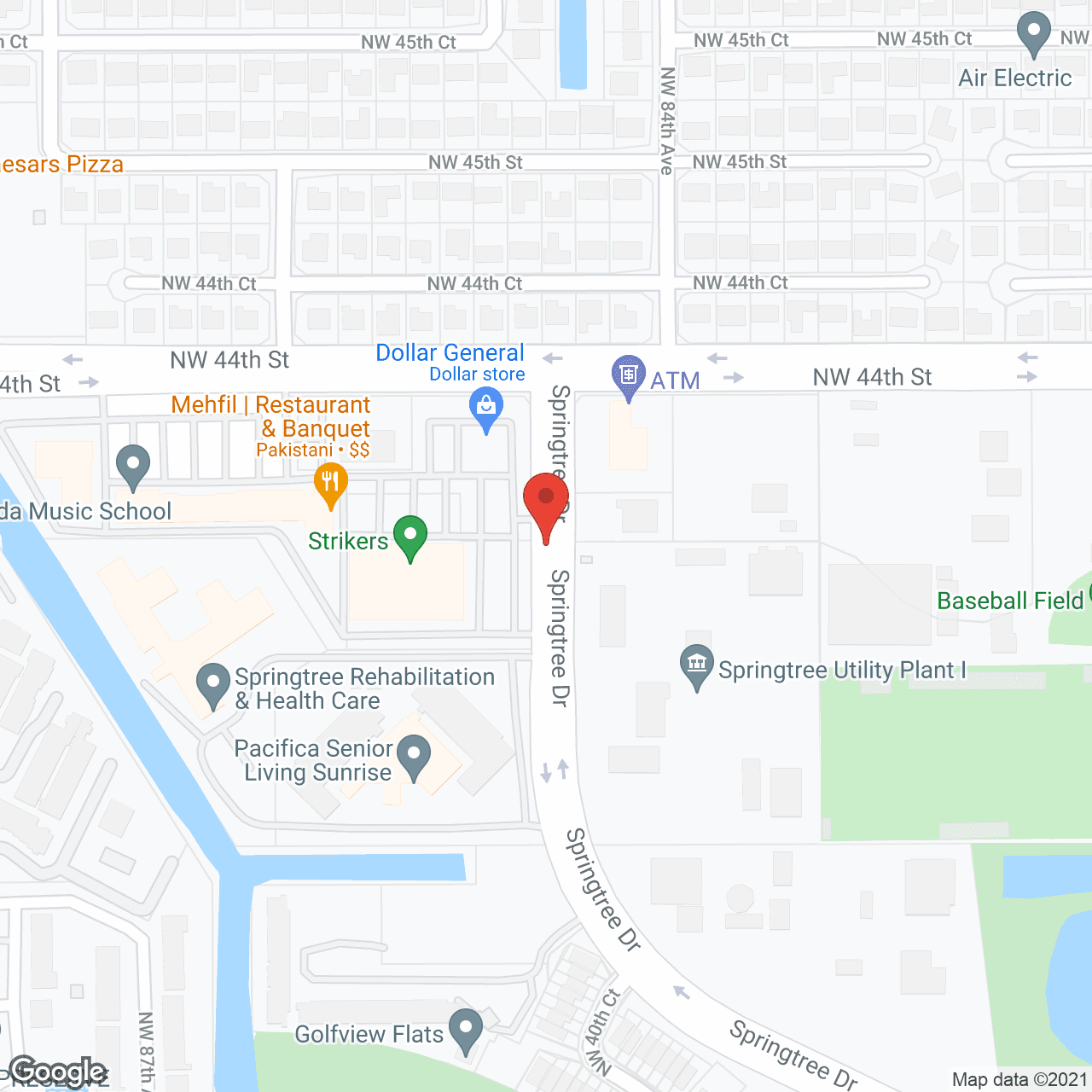 Map of the neighborhood around Springtree Rehabilitation and Health Center