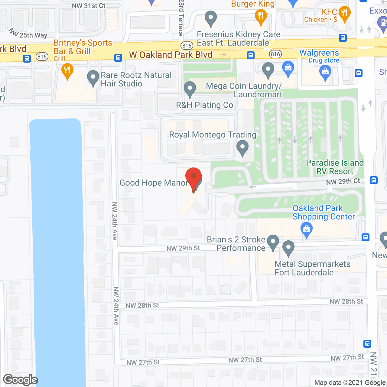 Map of the neighborhood around Good Hope Manor