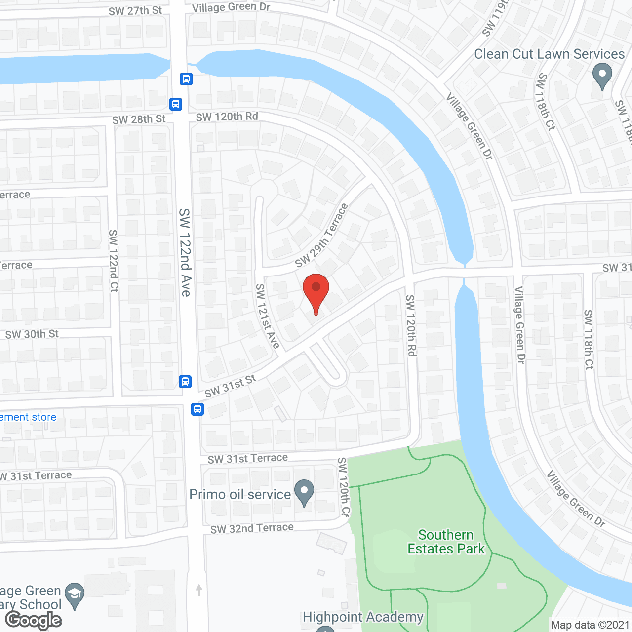 Map of the neighborhood around Golden Years