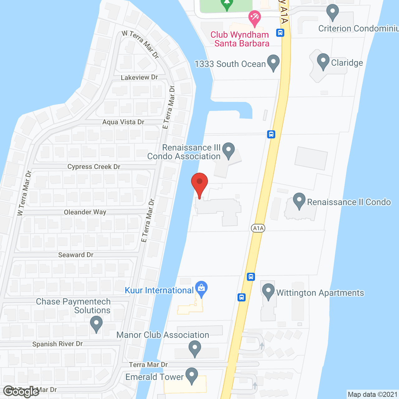 Map of the neighborhood around Five Star Premier Residences of Pompano Beach