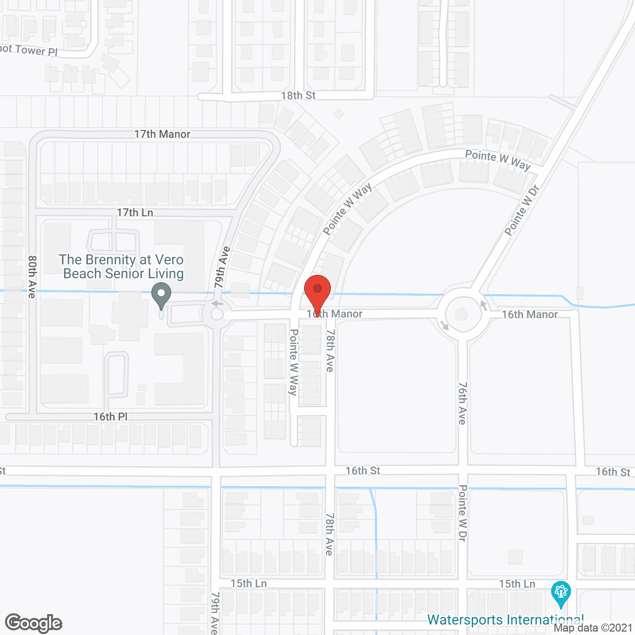 Map of the neighborhood around Brennity at Vero Beach Senior Living