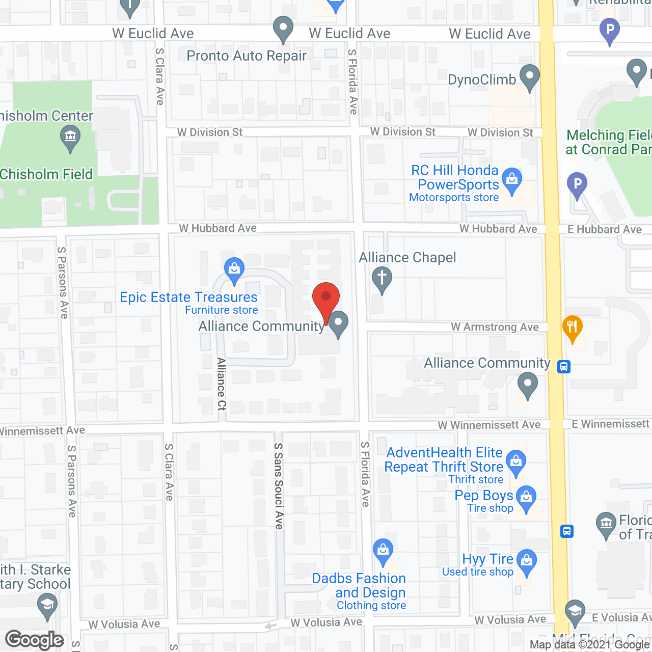 Map of the neighborhood around The Alliance Community for Retirement Living