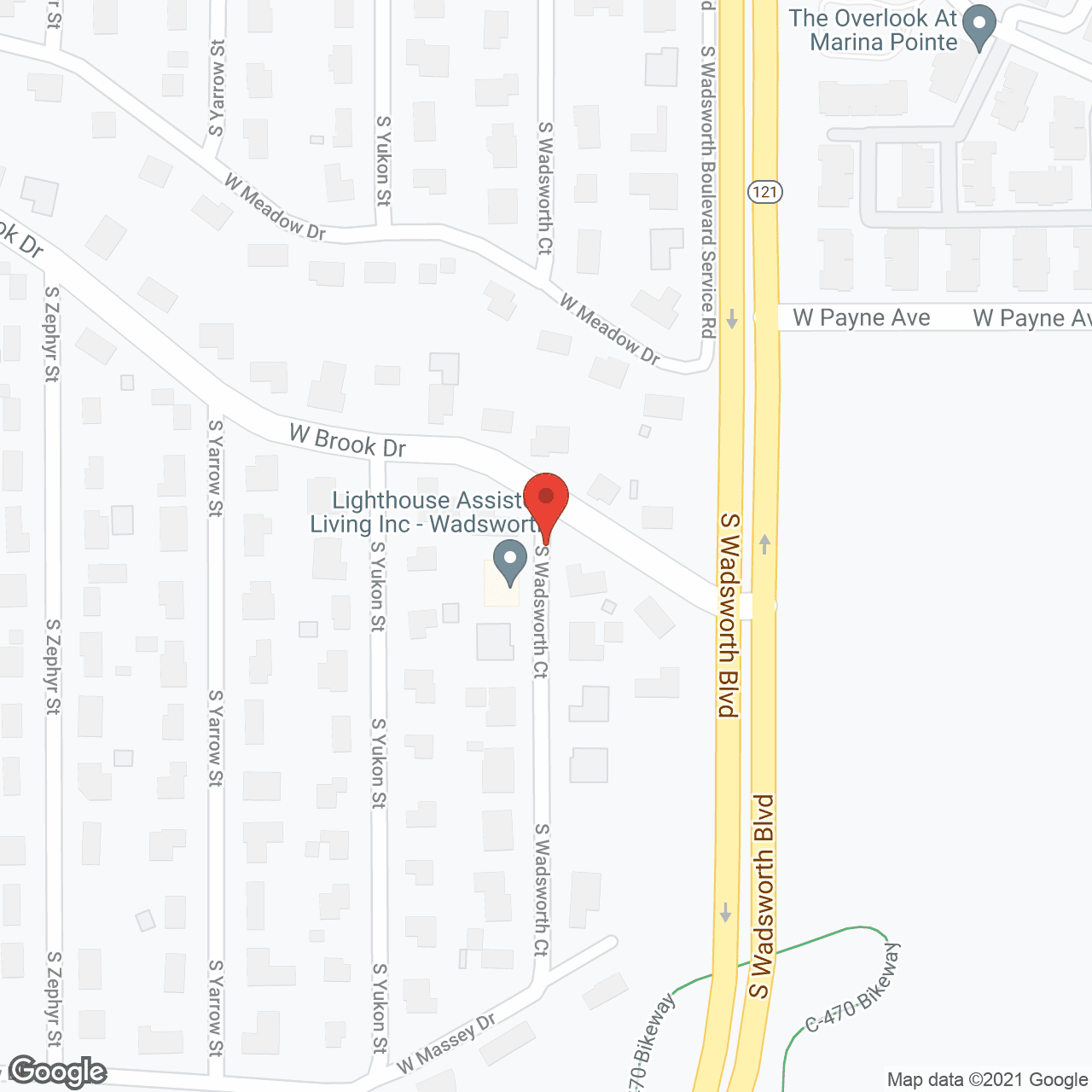 Map of the neighborhood around Wadsworth House