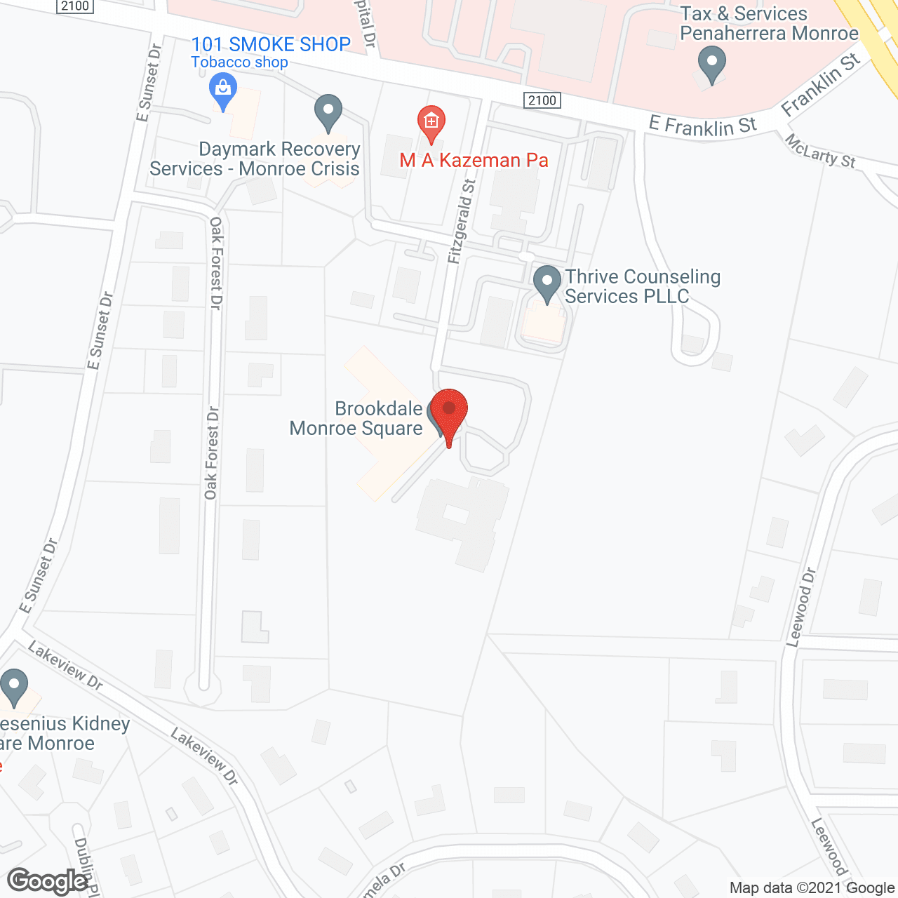 Map of the neighborhood around Brookdale Monroe Square