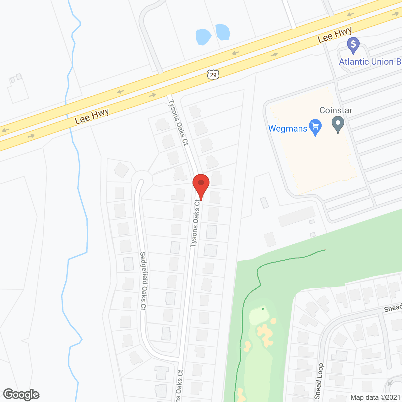 Map of the neighborhood around Legacy Ridge