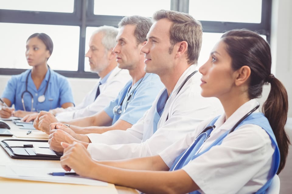 Healthcare students in a memory care training class.